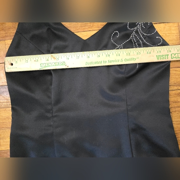 Windsor Satin Halter Maxi Dress Floral Beaded Lace Up Back Size 11 Y2K - Picture 10 of 12